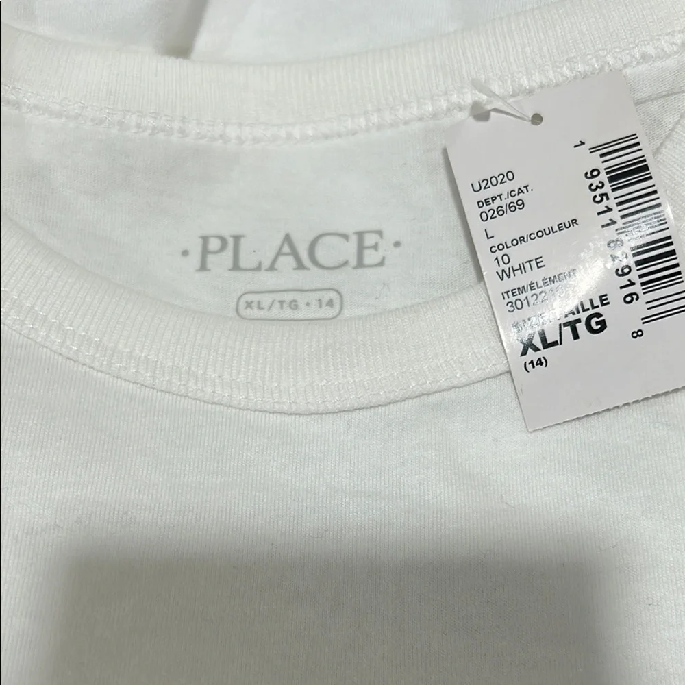 The children’s place Kids White Dinosaur Graphic T-Shirt size XL 14 NWT